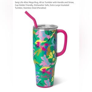 Tropical Pink and Green Insulated Mugs